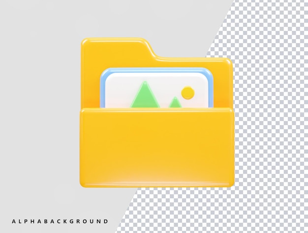 PSD elemento transparente de la ilustración 3d del archivo de iconos de carpeta