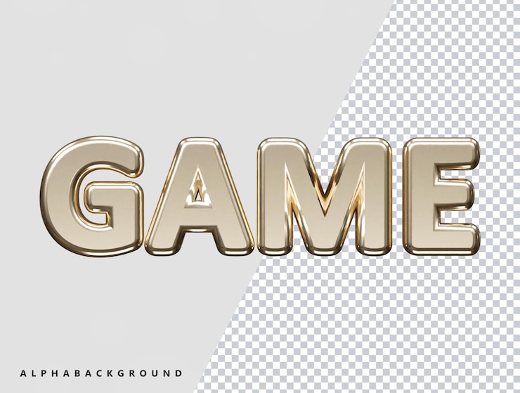 PSD elemento transparente de ilustración de vector de efecto de texto de juego