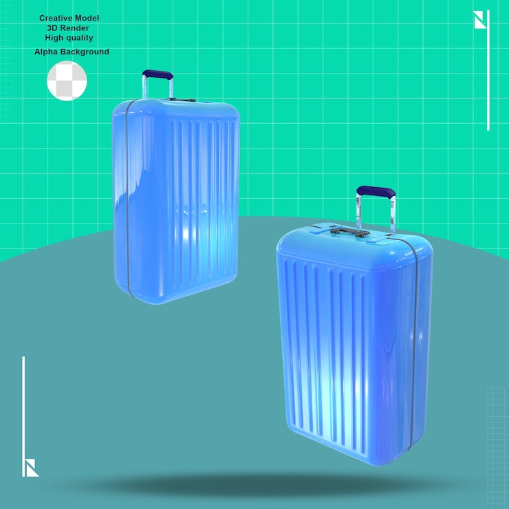 PSD elemento valigia 3d per il design