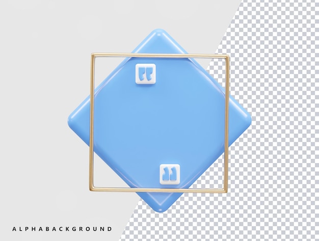 Elemento de vector de ilustración 3d maqueta de cuadro de cotización de vector de renderizado 3d