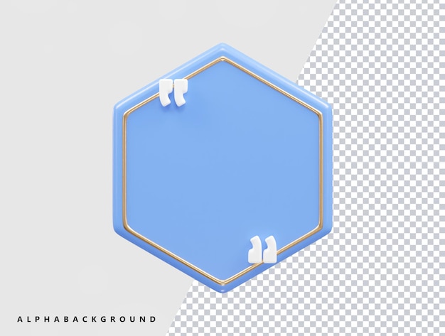 Elemento de vector de ilustración 3d maqueta de cuadro de cotización de vector de renderizado 3d