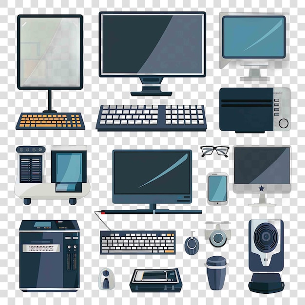 Elemento vectorial de fondo transparente de las computadoras