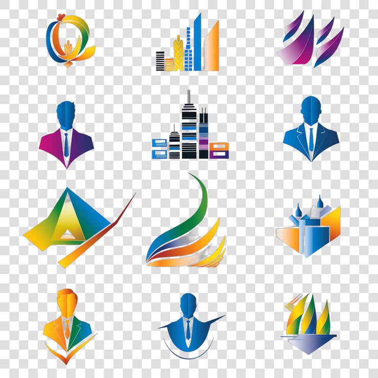 PSD elemento vectorial de fondo transparente de los logotipos de las empresas
