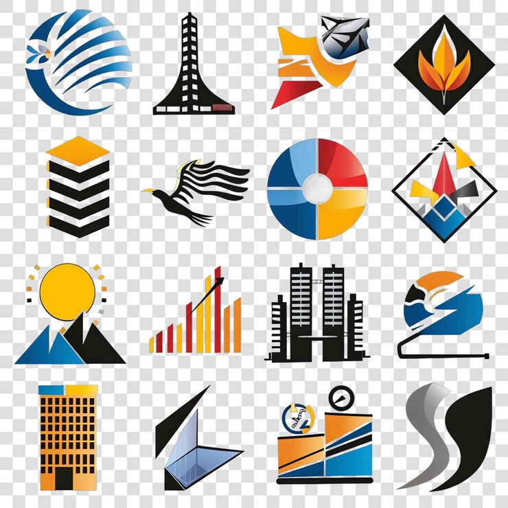 PSD elemento vectorial de fondo transparente de los logotipos de las empresas