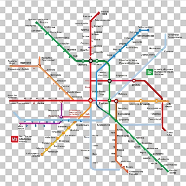 Elemento vectorial de mapas de metro aislado en un fondo transparente