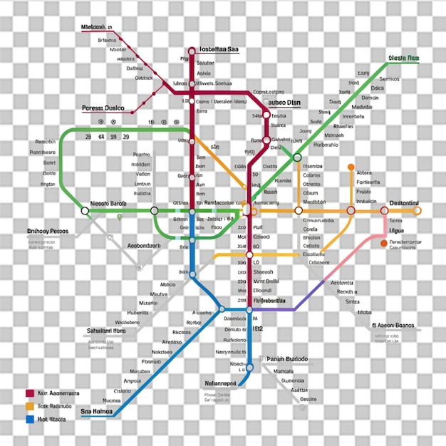 Elemento vectorial de mapas de metro aislado en un fondo transparente