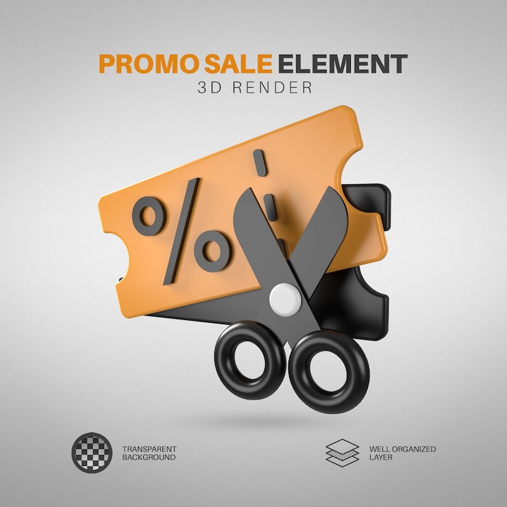 PSD elemento de venta promocional amarillo y negro renderizado en 3d precio de corte fondo aislado png