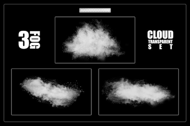 Elementos climáticos realistas do céu nebuloso de nuvens com fumaça