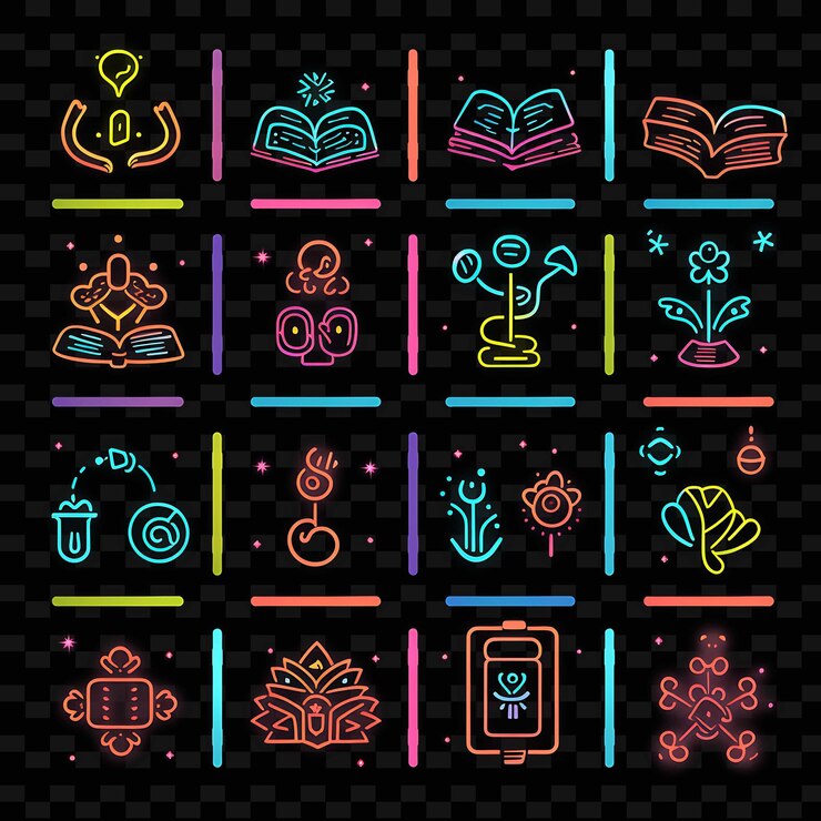 PSD elementos de design moderno de linha de neon criativos para obras de arte vibrantes e cativantes y2k shapes.