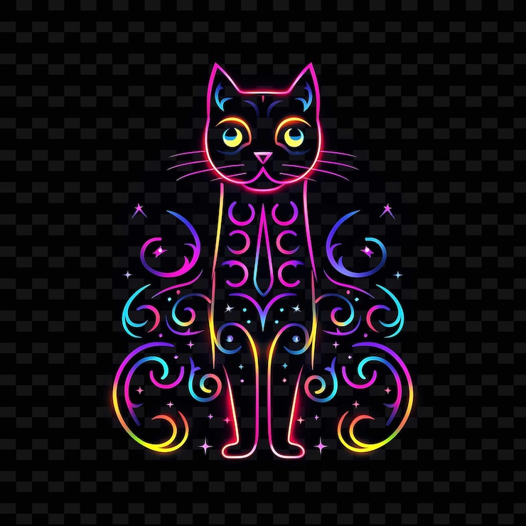 PSD elementos de design moderno de linha de neon criativos para obras de arte vibrantes e cativantes y2k shapes.