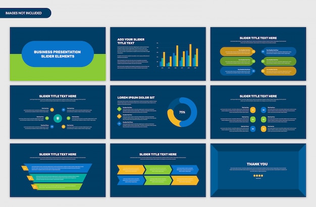 PSD elementos de infográfico de controle deslizante de apresentação de negócios