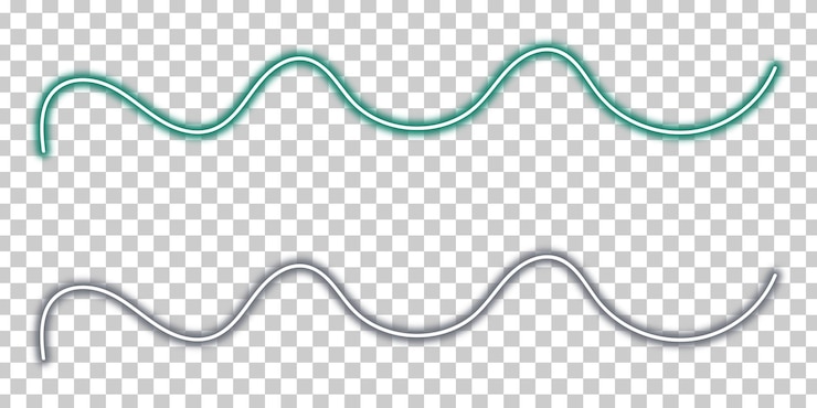 PSD elementos de diseño de conjunto de líneas de neón coloridas