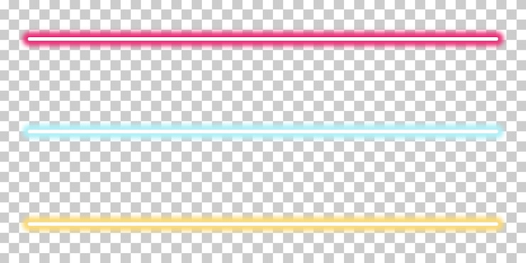 PSD elementos de diseño de conjunto de líneas de neón coloridas