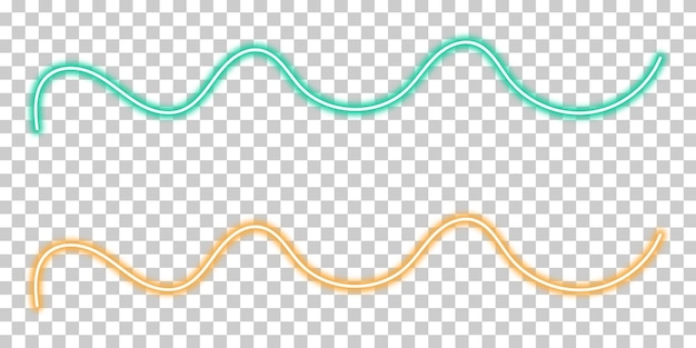 Elementos de diseño de conjunto de líneas de neón coloridas