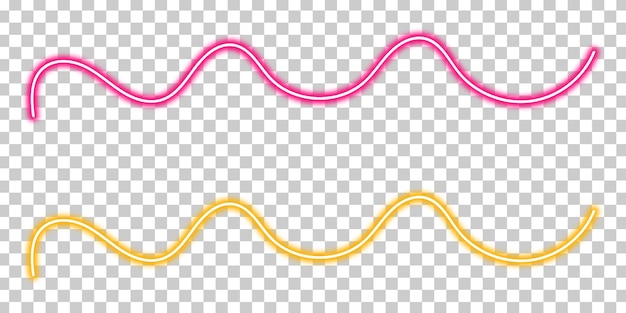 Elementos de diseño de conjunto de líneas de neón coloridas