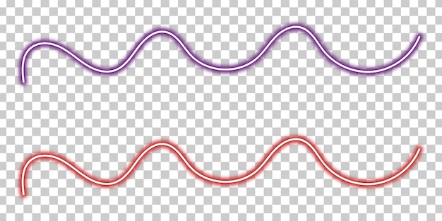 Elementos de diseño de conjunto de líneas de neón coloridas