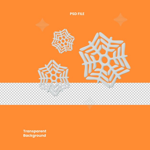 Elementos de diseño de copos de nieve 3D