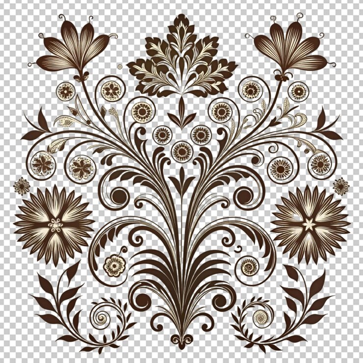 elementos de diseño floral divisores vintage en negro