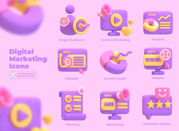 Elementos de marketing digital en renderización 3D para el marketing de contenidos