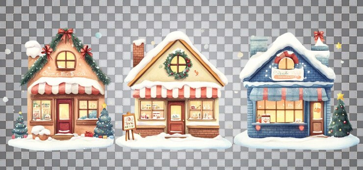 PSD elementos de navidad ilustraciones de clipart
