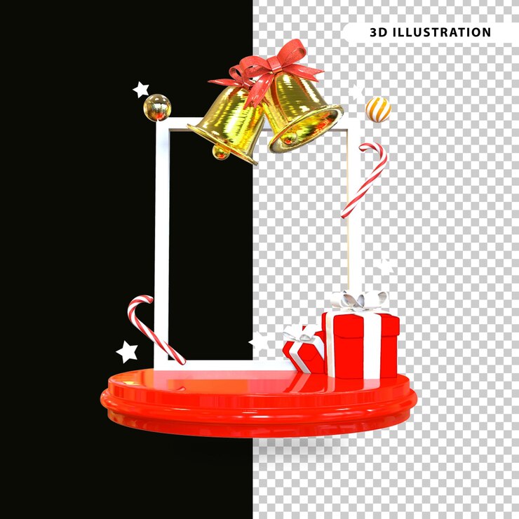 PSD elementos de navidad de renderizado 3d