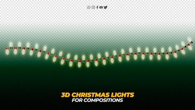 PSD elementos navideños en 3d para composiciones de anuncios en redes sociales