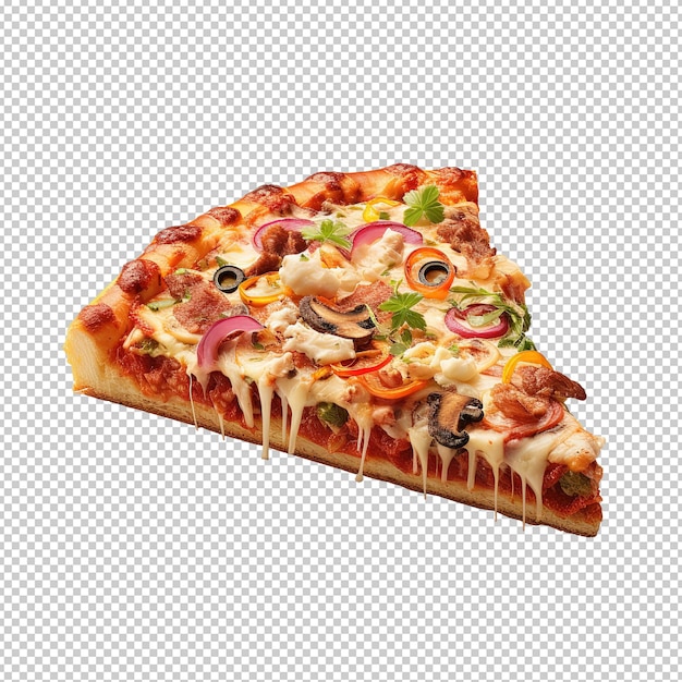 Los elementos de la pizza en 3D representan el fondo blanco