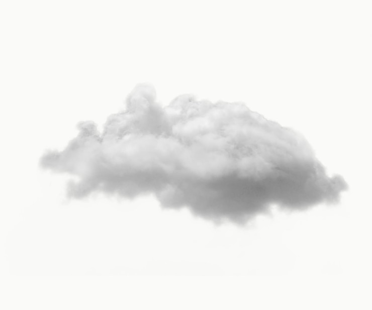 PSD elementos png de nuvem branca 3d em fundo transparente