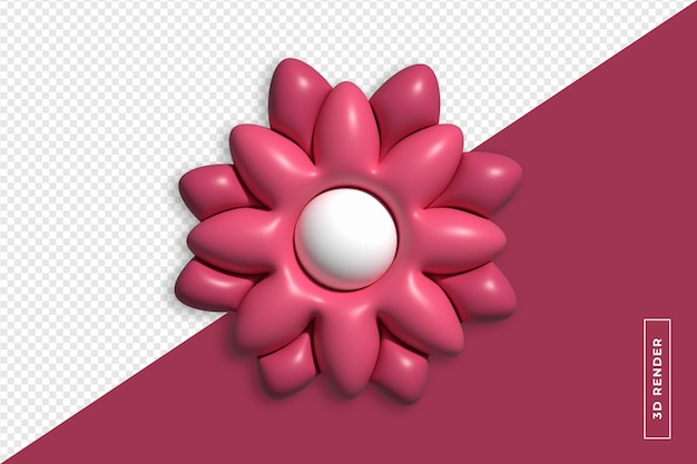 PSD elementos de renderizado 3d de flores para uso multipropósito