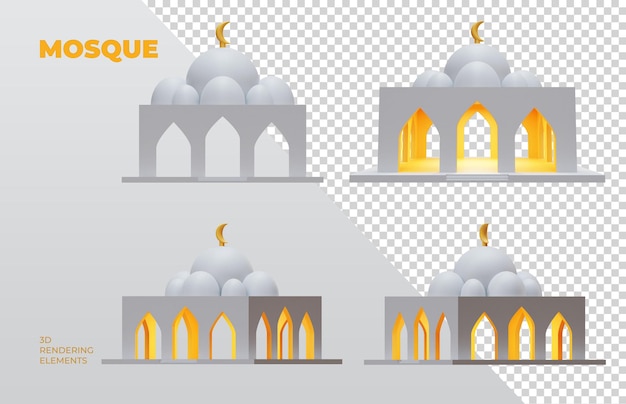Elementos de renderizado 3D de mezquita