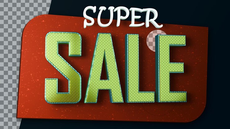 PSD elementos super sale separados y aislados en 3d con archivo psd transparente