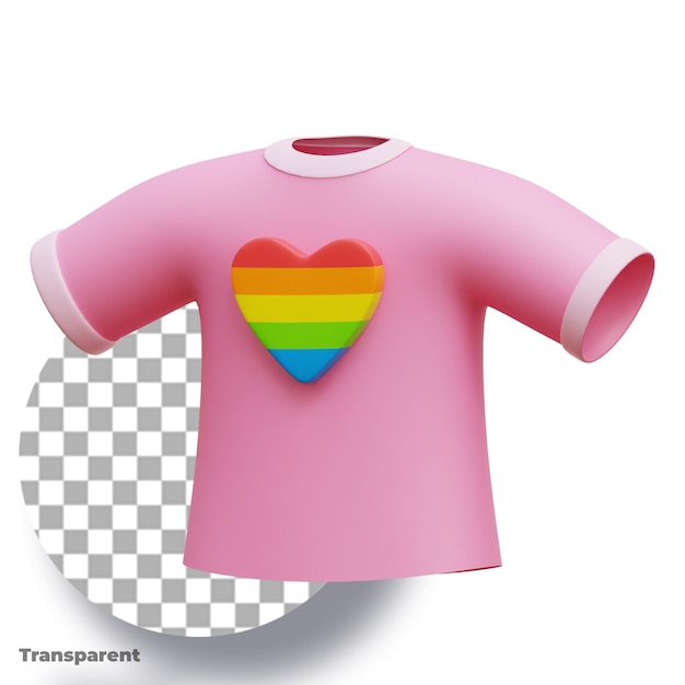 Objeto de renderização 3d lgbtq rosa roupas de tshirt png transparente psd  premium