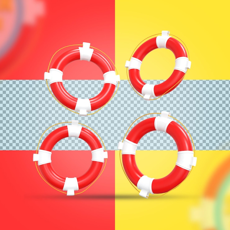 PSD elementos de verano en renderizado 3d