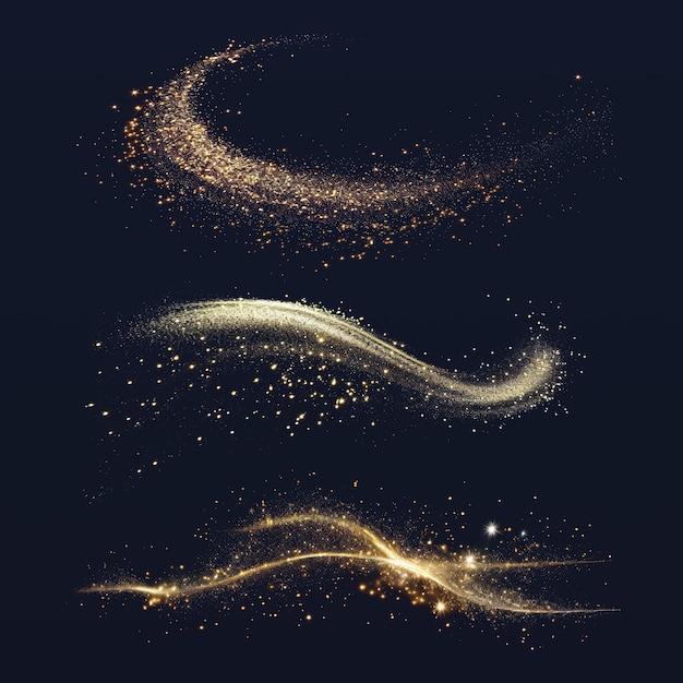 Éléments de conception de sentiers de lumière magiques étincelants