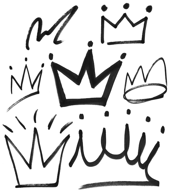 éléments de couronne de dessin à la main