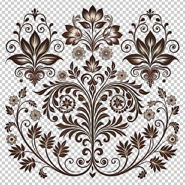 éléments de design floral séparateurs vintage en noir