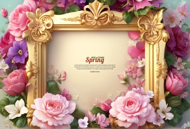 Des éléments floraux colorés de printemps avec un beau fond