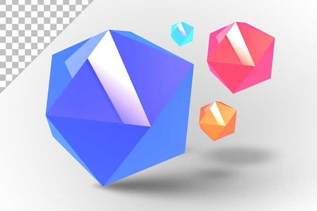Éléments et formes de conception décoratifs géométriques isolés en 3D pour les projets de conception graphique Web
