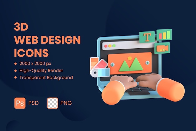 Éléments visuels d'illustration d'icône 3D