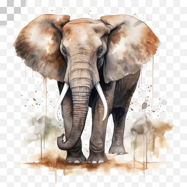 PSD Éléphant éléphant peinture à l'aquarelle - éléphant dans la jungle png téléchargement