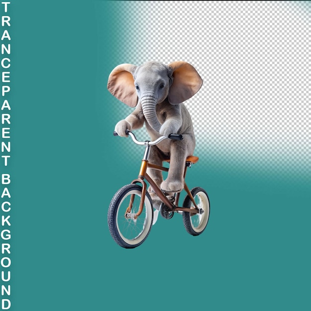 PSD un éléphant mignon en 3d sur un fond transparent