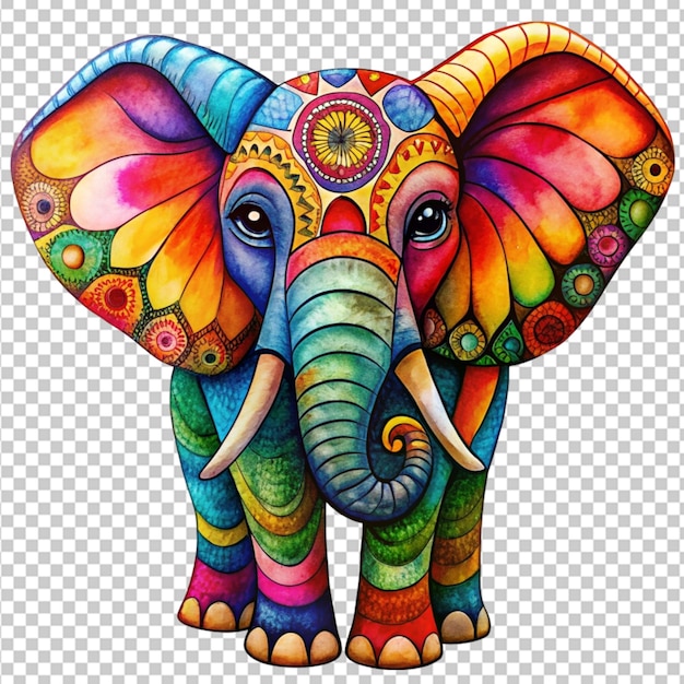 PSD un éléphant mignon dans le style d'un dessin animé plat