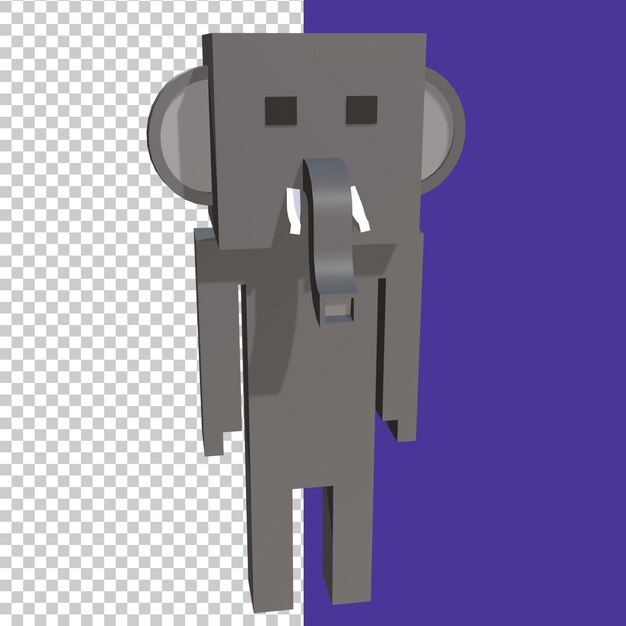 PSD Éléphant de rendu 3d