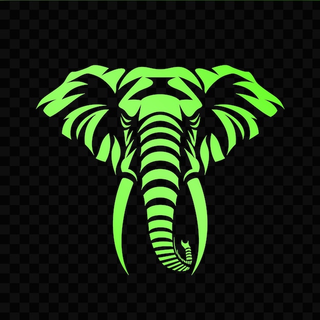 Un éléphant Vert Sur Un Fond Noir