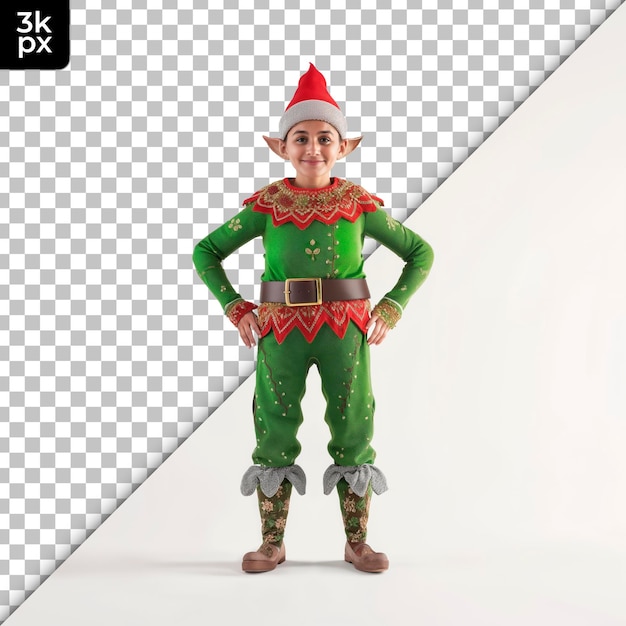 Elfo de natal isolado em um fundo transparente