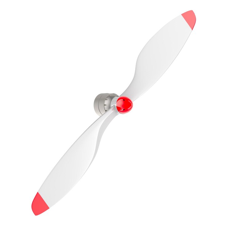 PSD elica bianca di aereo con 2 lame rendering 3d isolato su sfondo trasparente