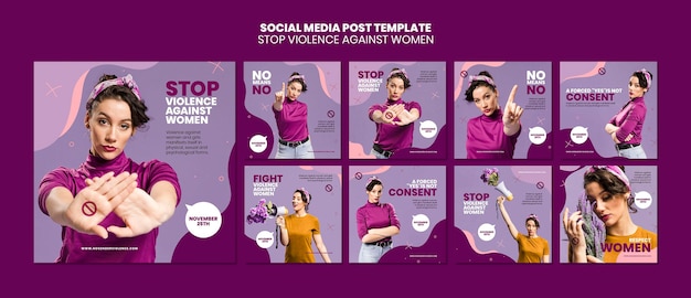 Eliminazione della violenza contro le donne post su Instagram