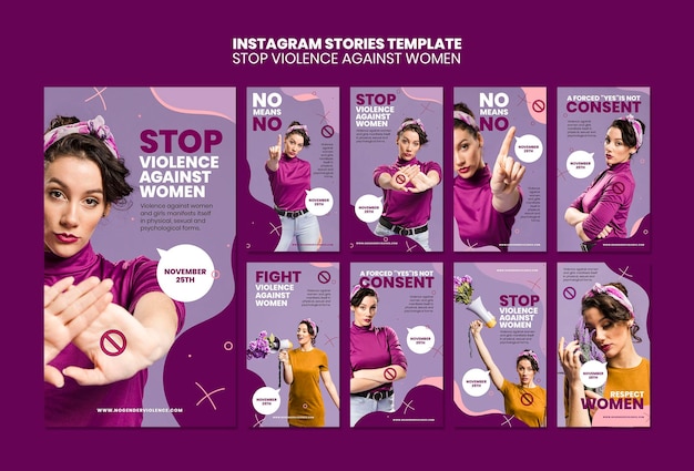 Eliminazione della violenza contro le storie di instagram delle donne