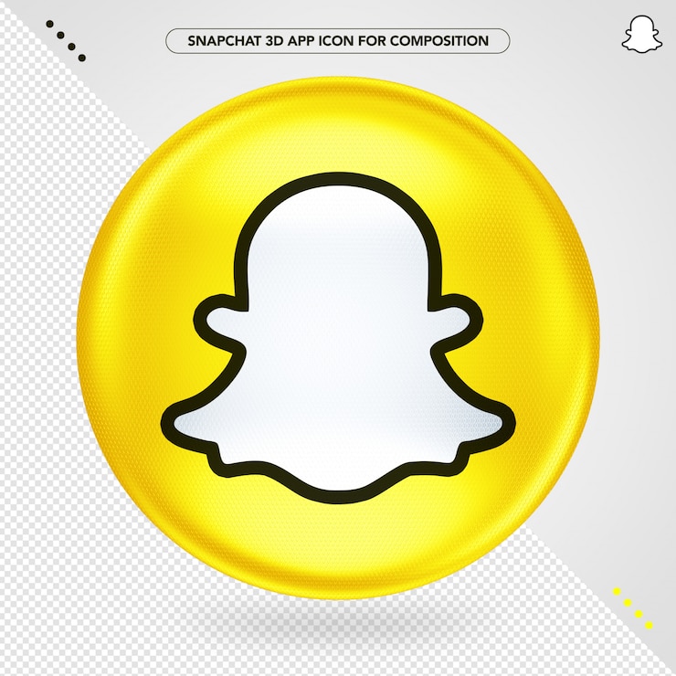 PSD elipse amarillo icono 3d logotipo de snapchat