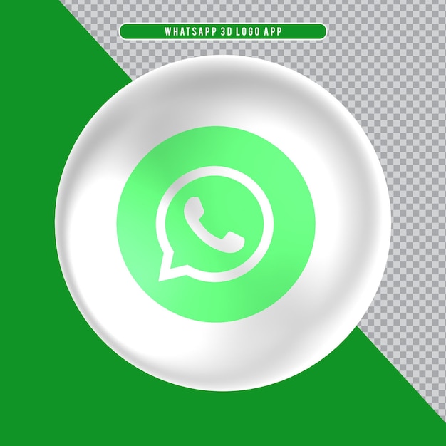 PSD elipse icono blanco 3d logo whatsapp